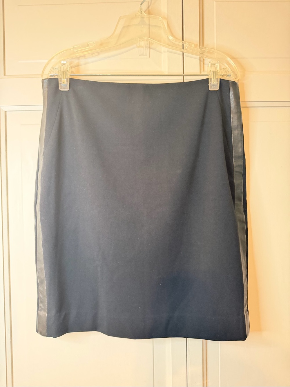 The Limited Pencil Skirt with Faux Leather Side Trim